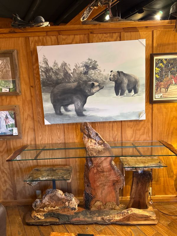 Maple And Glass Entry Concole