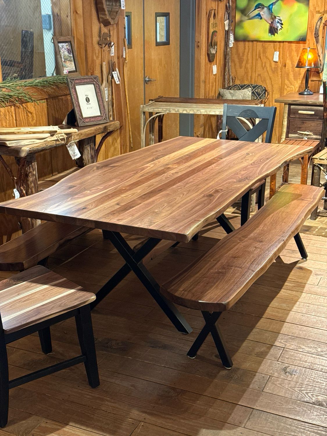 Walnut 7’ Live Edge Dining Table