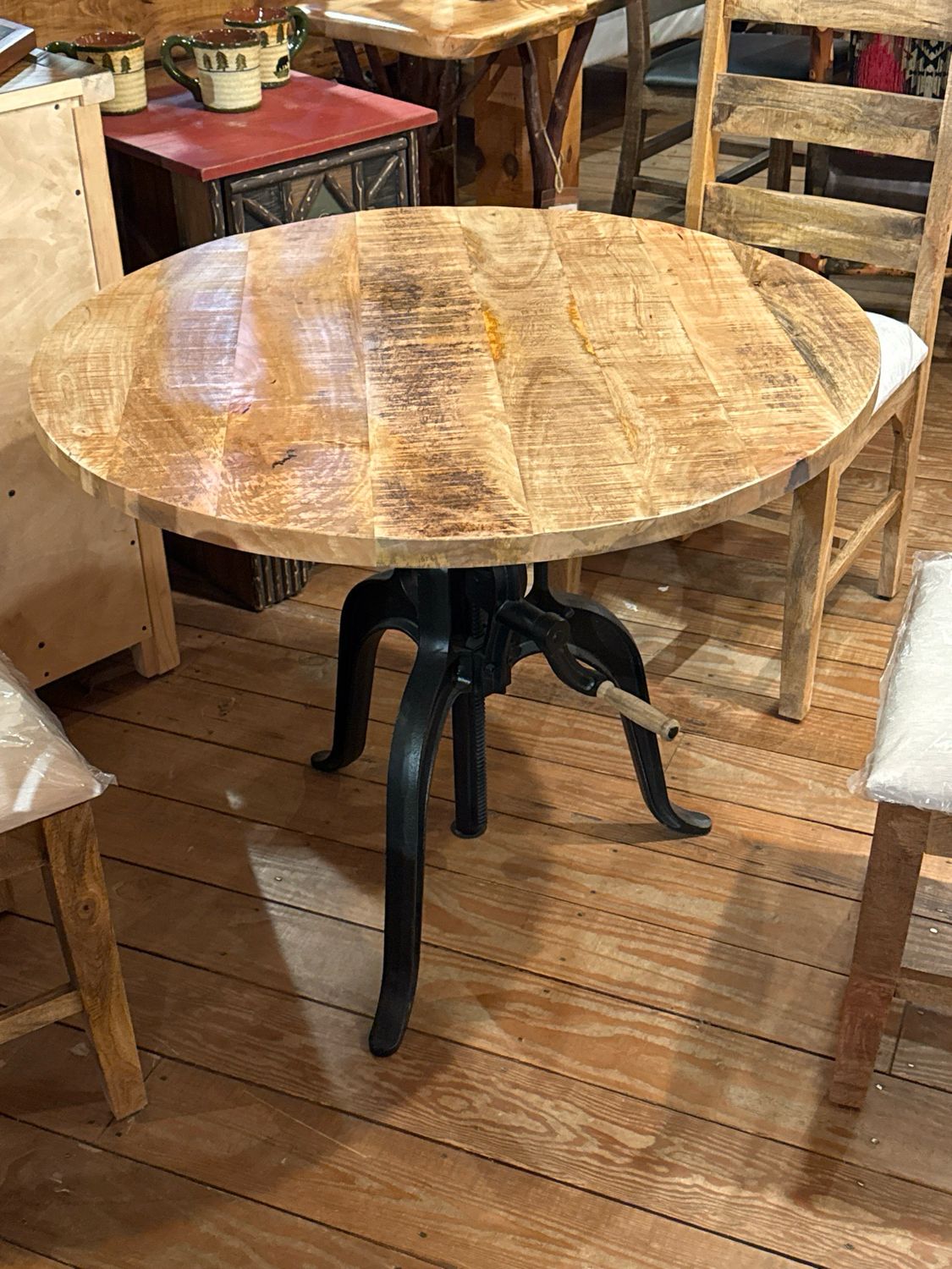 Mango And Iron Adjustable 36” Table