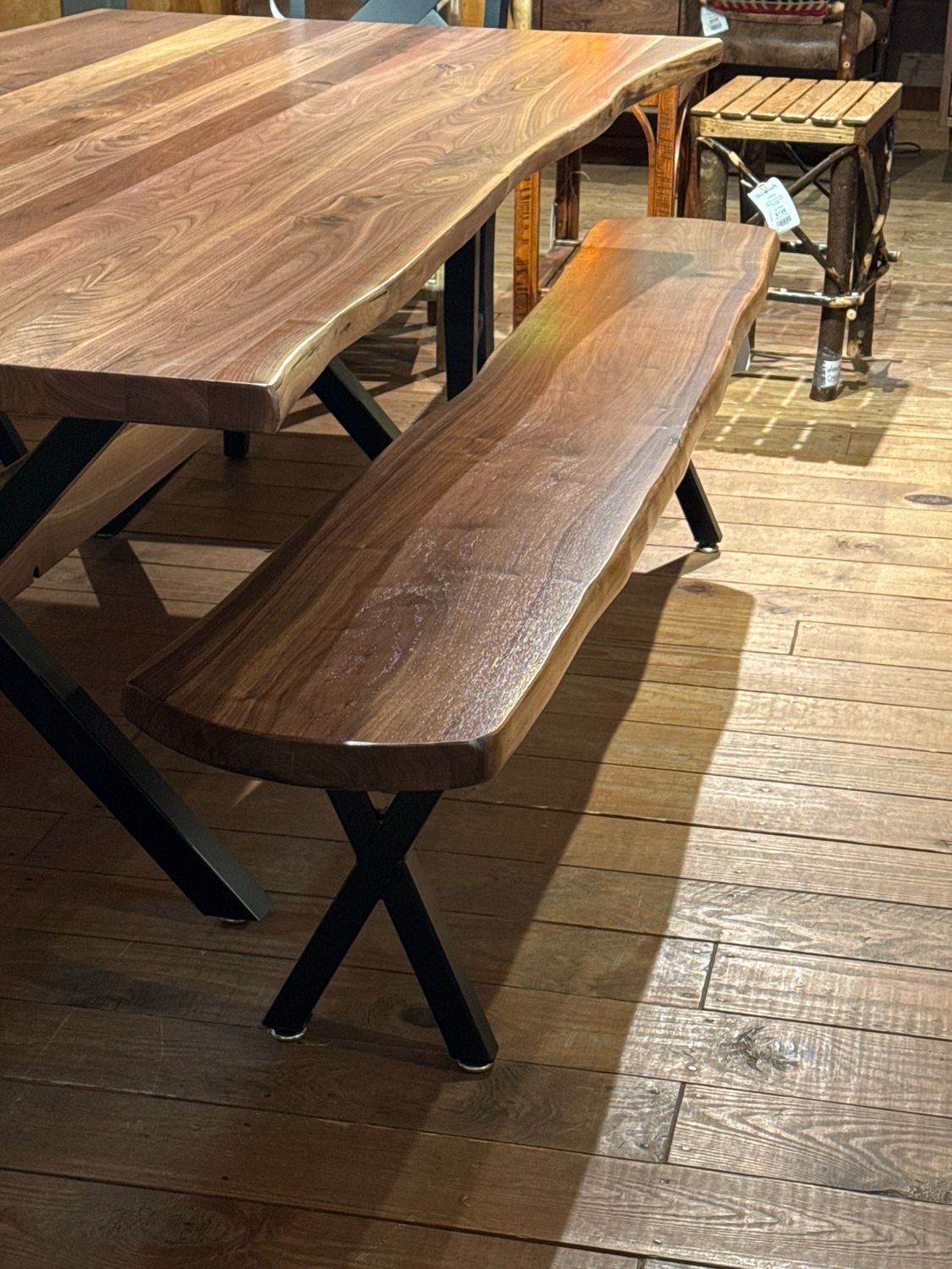 Walnut 7’ Live Edge Bench