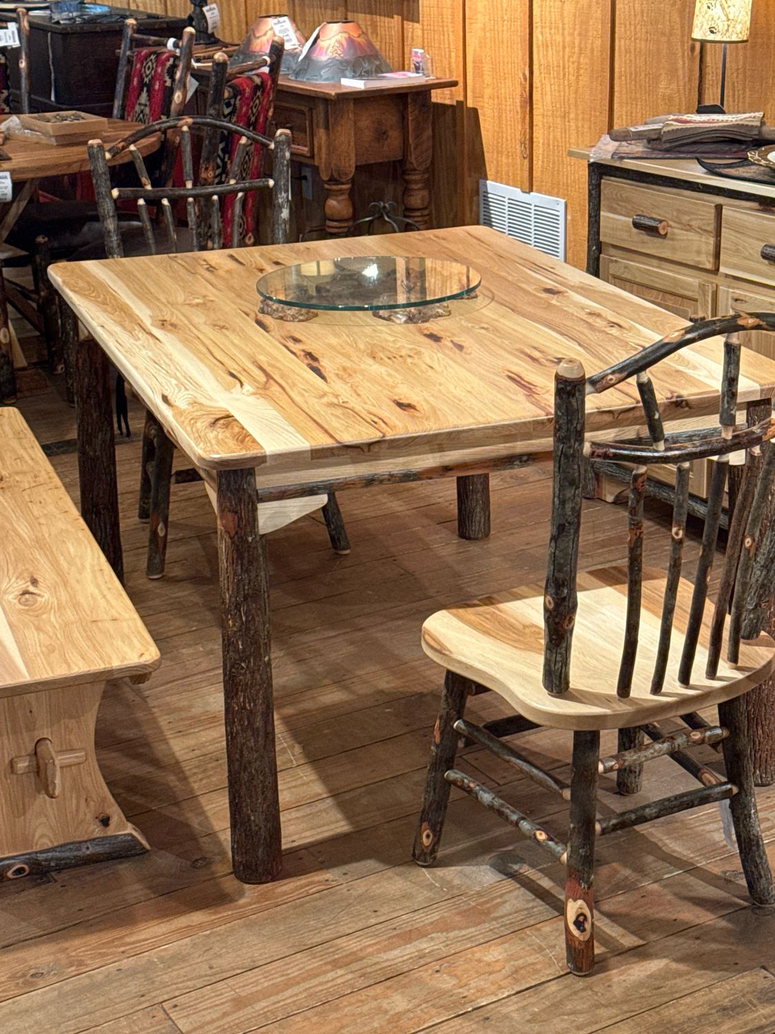 Solid Hickory Top Table 42”x60”