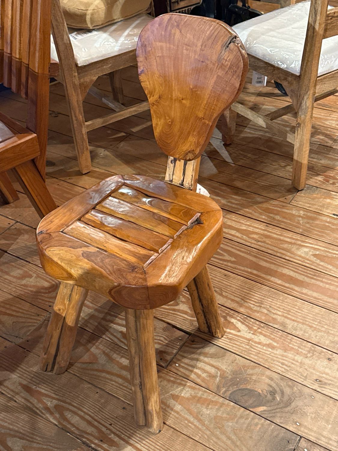 Teak Round Leg Twig Chair