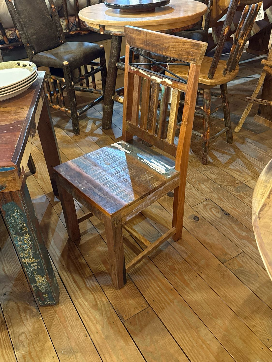 Reclaimed Natural Iron Cross Chair