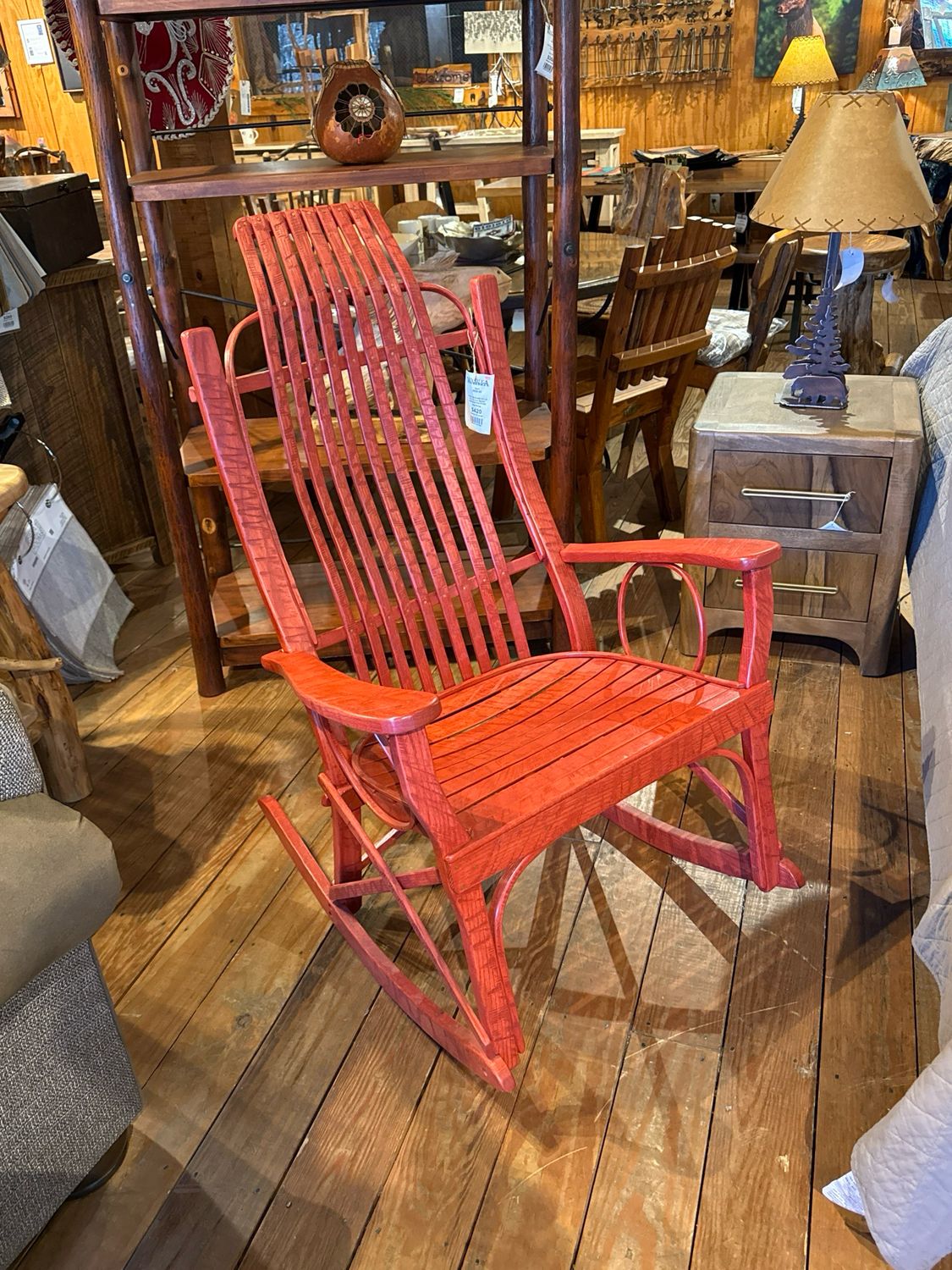 Extra Lg Oak Distressed Rocker