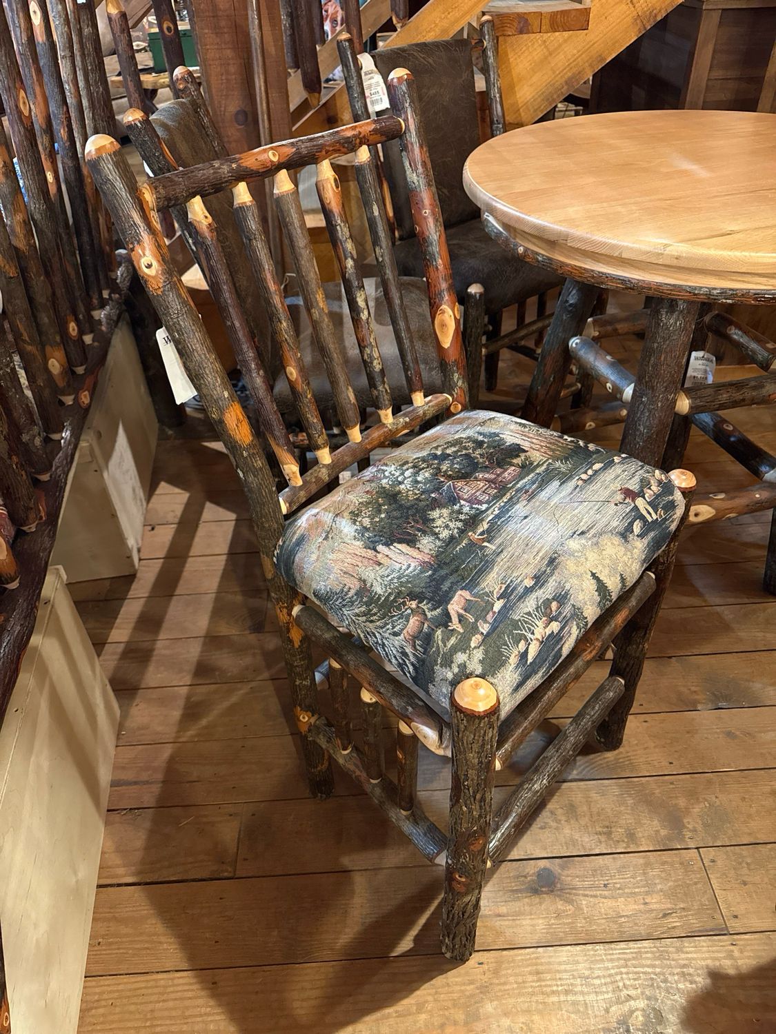 Hickory Spindle Back Bar Stool