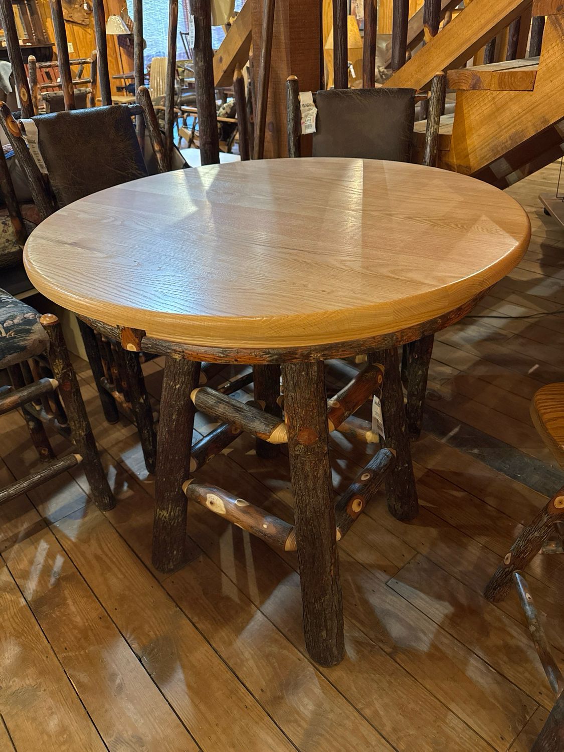 Hickory And Natural Oak Pub Table
