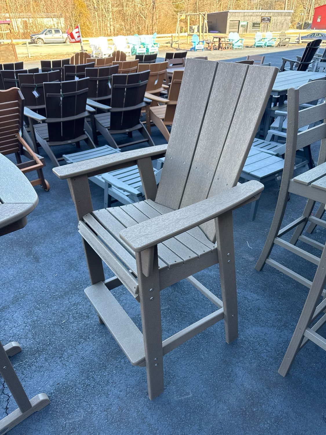 Modern Curved Back Adirondack Bar Chair