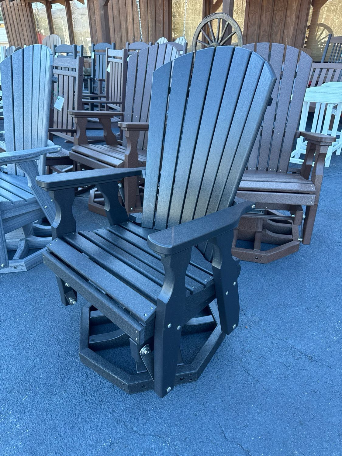 Fan Back Swivel Glider