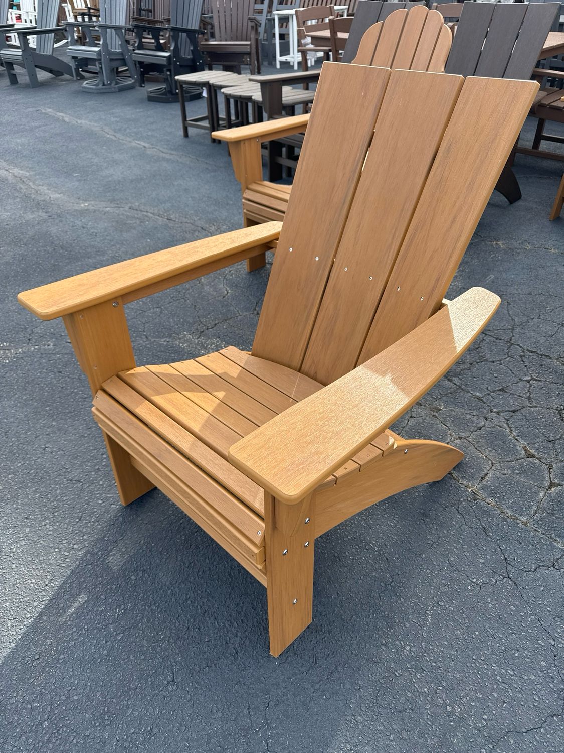 Modern Curveback Adirondack Chair Natural