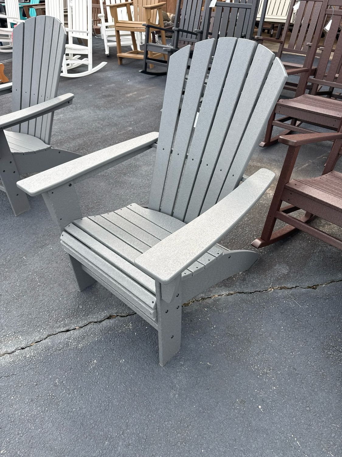 Nautical Curveback Adirondack Chair Slate Gray