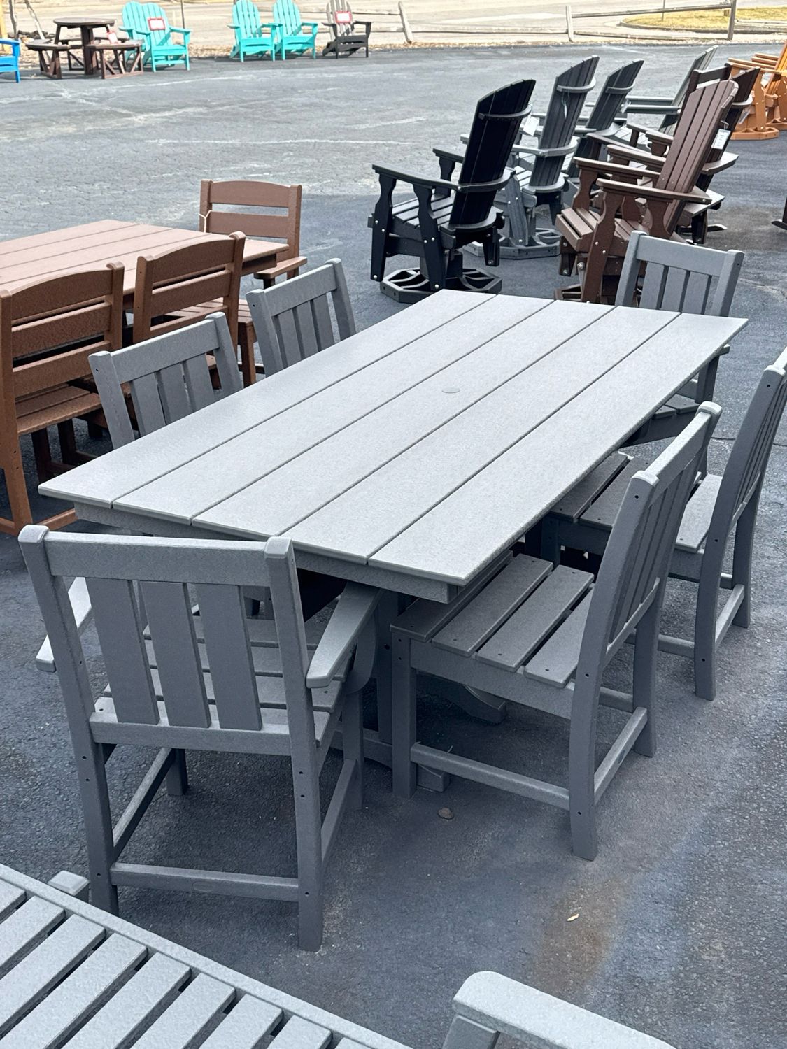 Oxford 7 Piece Dining Set Slate Gray