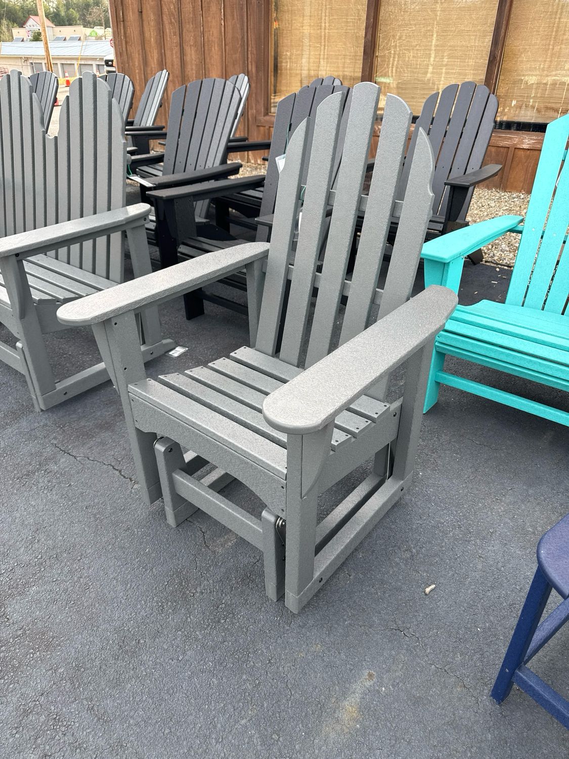 Classic Adirondack Glider Chair Slate Gray