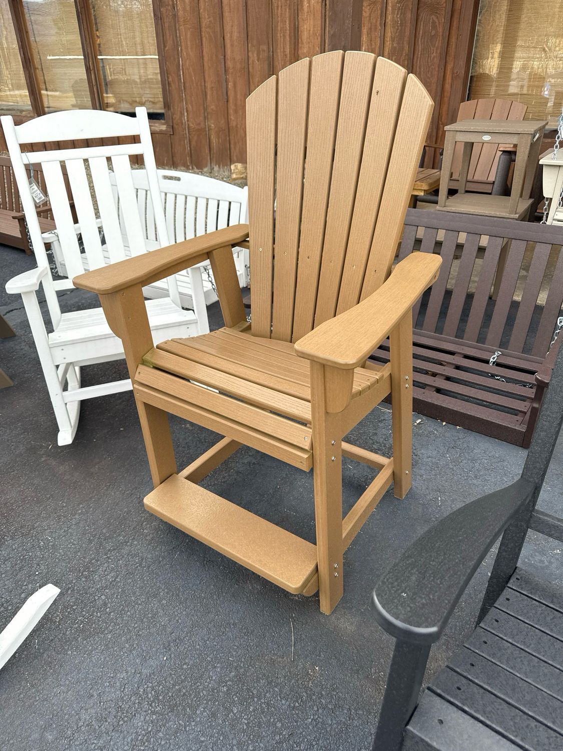 St Simmons Fan Back Counter Chair Boardwalk Brown