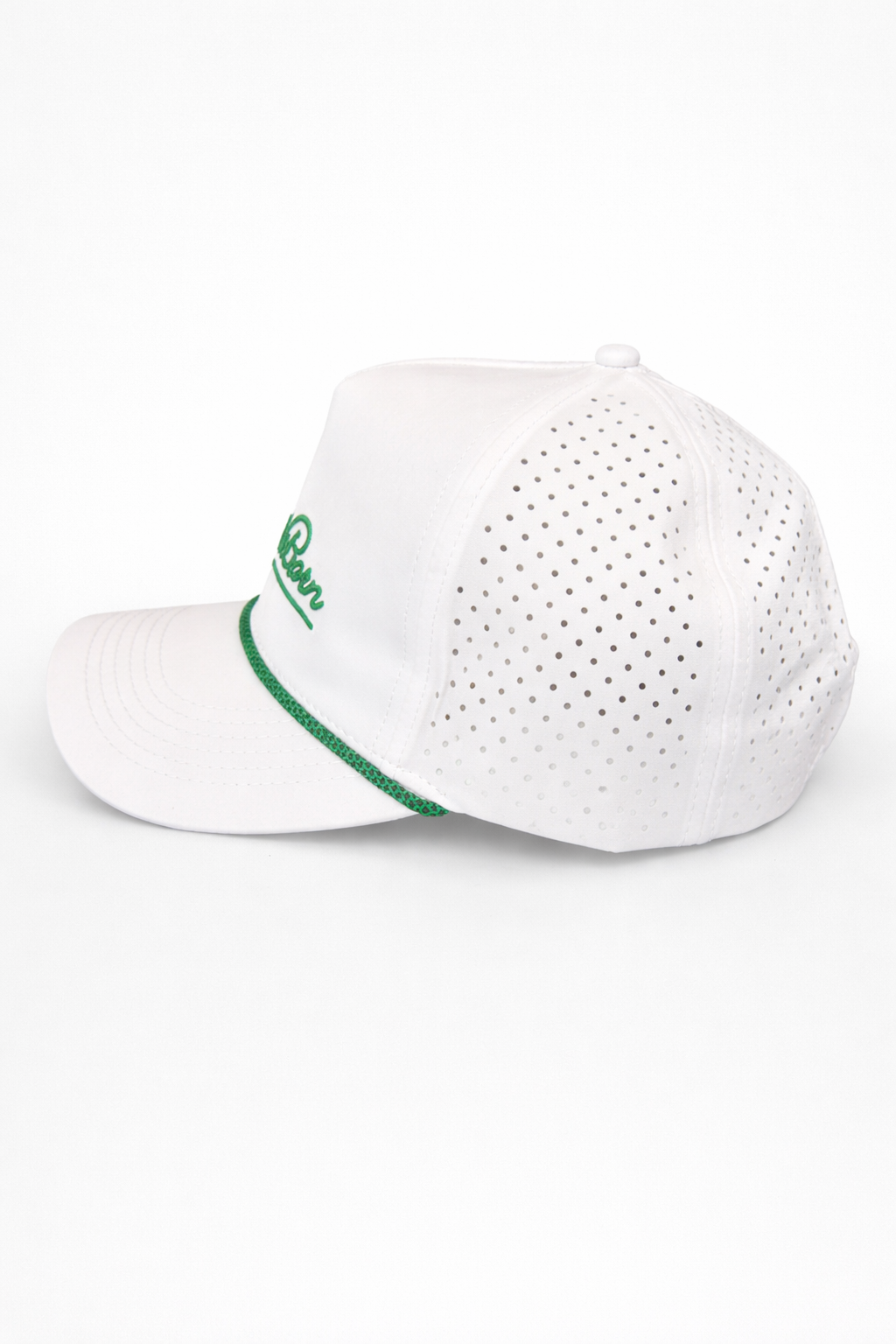 White / Green Performance Snapback