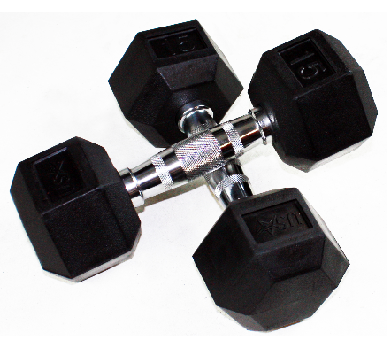 Rubber Hex Dumbbells