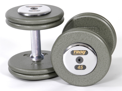 TROY Pro Style Dumbbells - Gray Hammertone