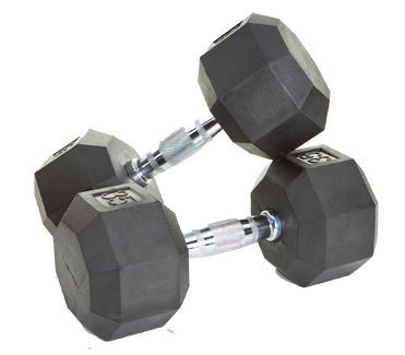 8-Sided Rubber Encased Dumbbells