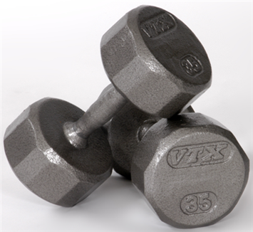 12-Sided Solid Gray Dumbbells