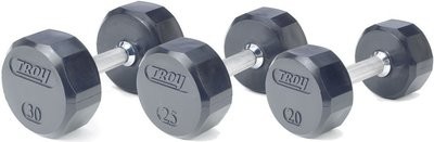 Troy 12-Sided Rubber Encased Dumbbells