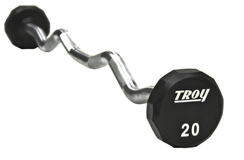 TROY 12-Sided Urethane Curl Barbell