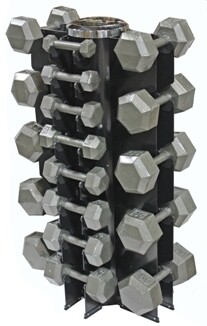 USA Iron Hex Dumbbells &quot;13-Pair Vertical Rack&quot; Pack