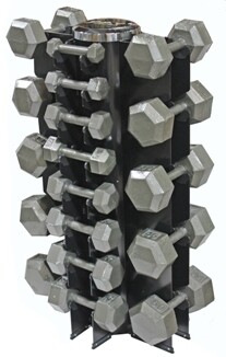 USA Iron Hex Dumbbells "13-Pair Vertical Rack" Pack