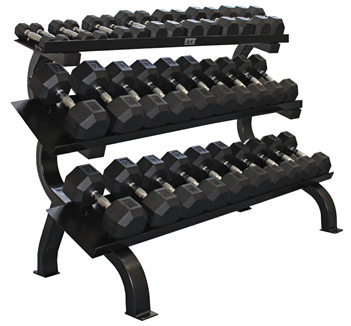 VTX Rubber Dumbbells &quot;15-Pair Horizontal Rack&quot; Pack