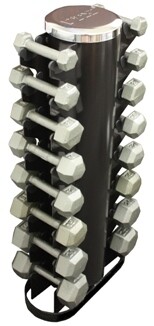 USA Iron Hex Dumbbells &quot;8-Pair Vertical Rack&quot; Pack