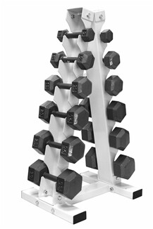 USA Iron Hex Dumbbells &quot;6-Pair A-Frame Rack&quot; Pack