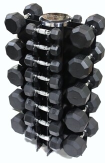 VTX Rubber Dumbbells &quot;13-Pair Vertical Rack&quot; Pack