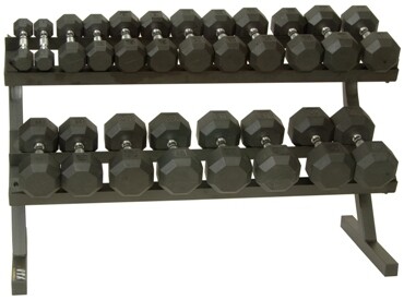 VTX Rubber Dumbbells &quot;10-Pair Horizontal Rack&quot; Pack
