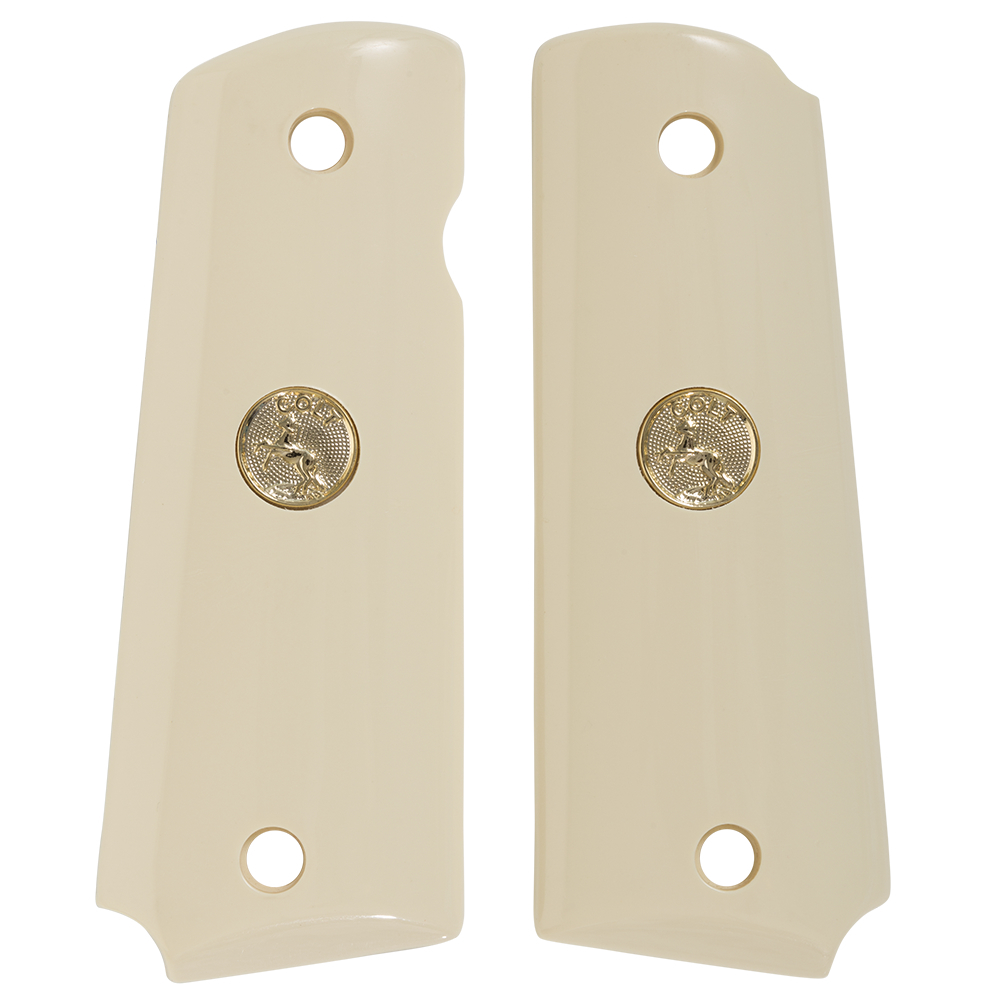 1911 Full Size Ivory Polymer with Gold Colt Medallion