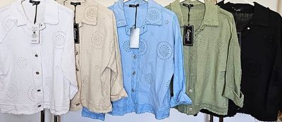 Campera sobrecamisa spring lino y broderie