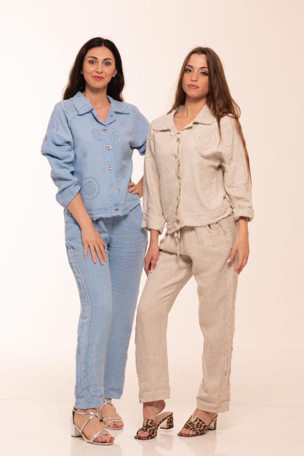 Campera sobrecamisa spring lino y broderie