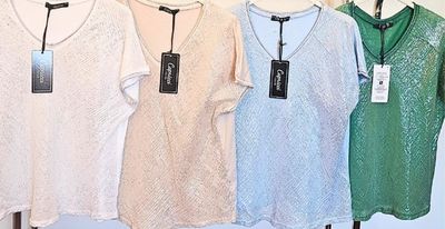Blusa glamour paillets adelante y algodón atrás