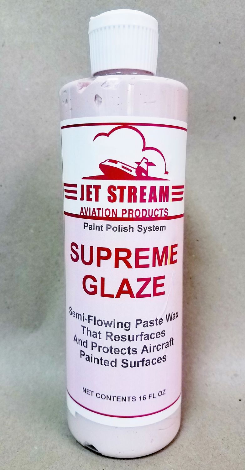 Supreme Glaze Aircraft Paste Cleaner Wax 16oz Bottle