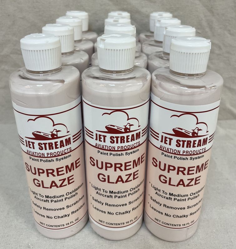 Supreme Glaze Aircraft Paste Cleaner Wax Case 12-16oz Bottles