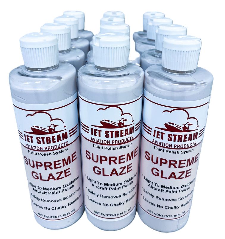 Supreme Glaze Aircraft Paste Cleaner Wax Case 12-16oz Bottles