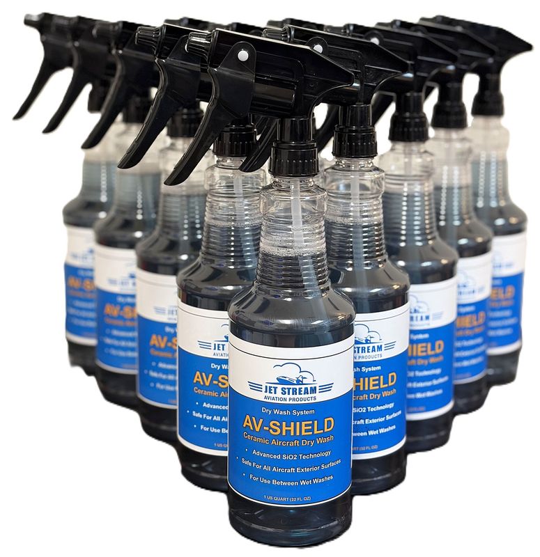 Av-Shield Ceramic Quick Detailer Aircraft Dry Wash - Case 12 Quarts - 32 FL OZ Bottles