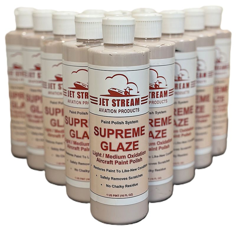 Supreme Glaze Light / Medium Oxidation Aircraft Paint Polish - Case 12 Pints - 16 FL OZ Bottles