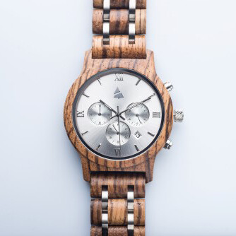 Wooden watch WOODSI KONRAD Silver