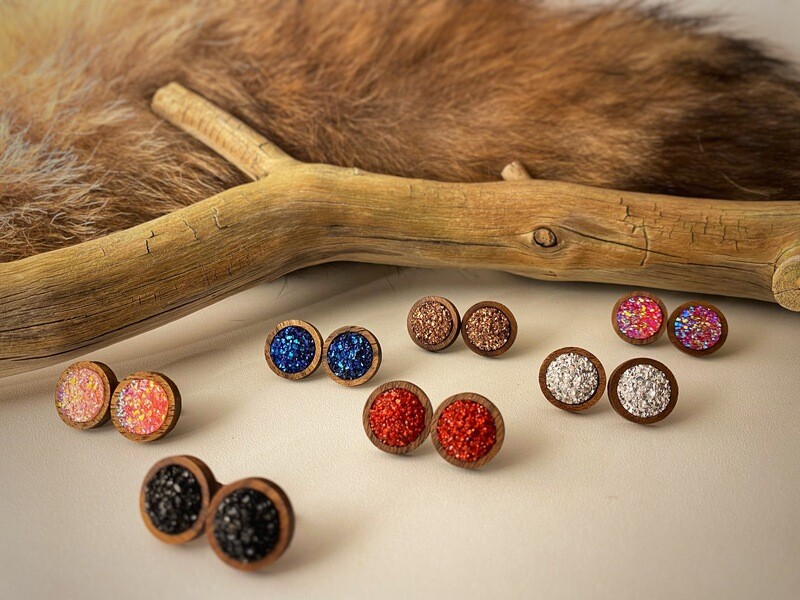 wooden earrings WOODSI Shine
