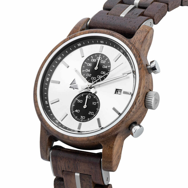 Wooden watch WOODSI PITALO silver