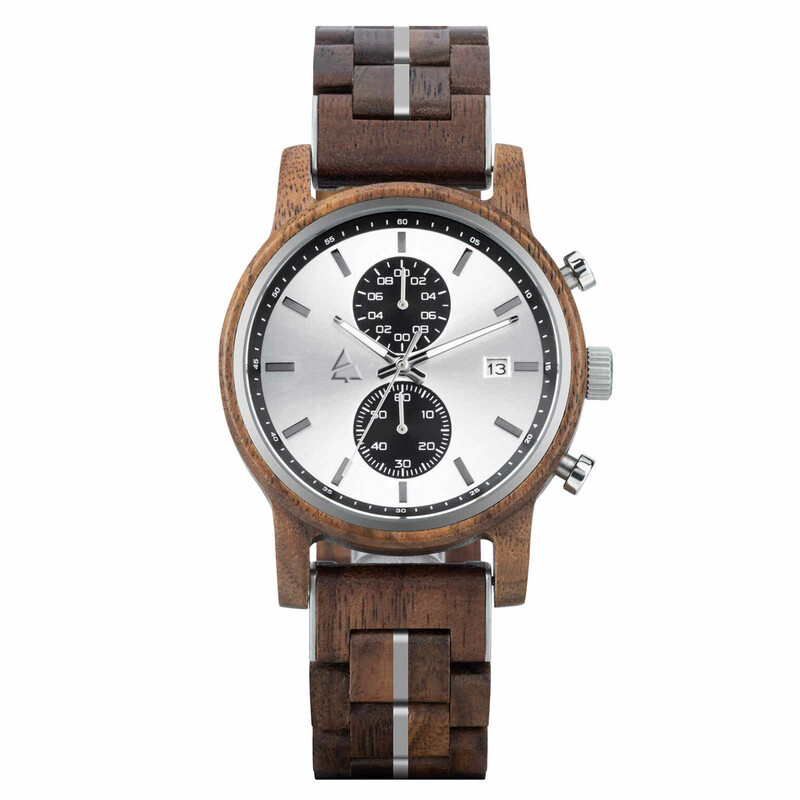 Wooden watch WOODSI PITALO silver