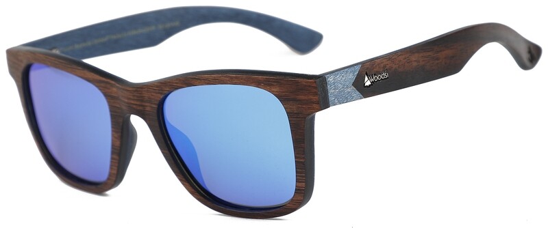 WOODSI Supreme Flex Thalassa wooden glasses - WS301-Ebony-Blue REVO