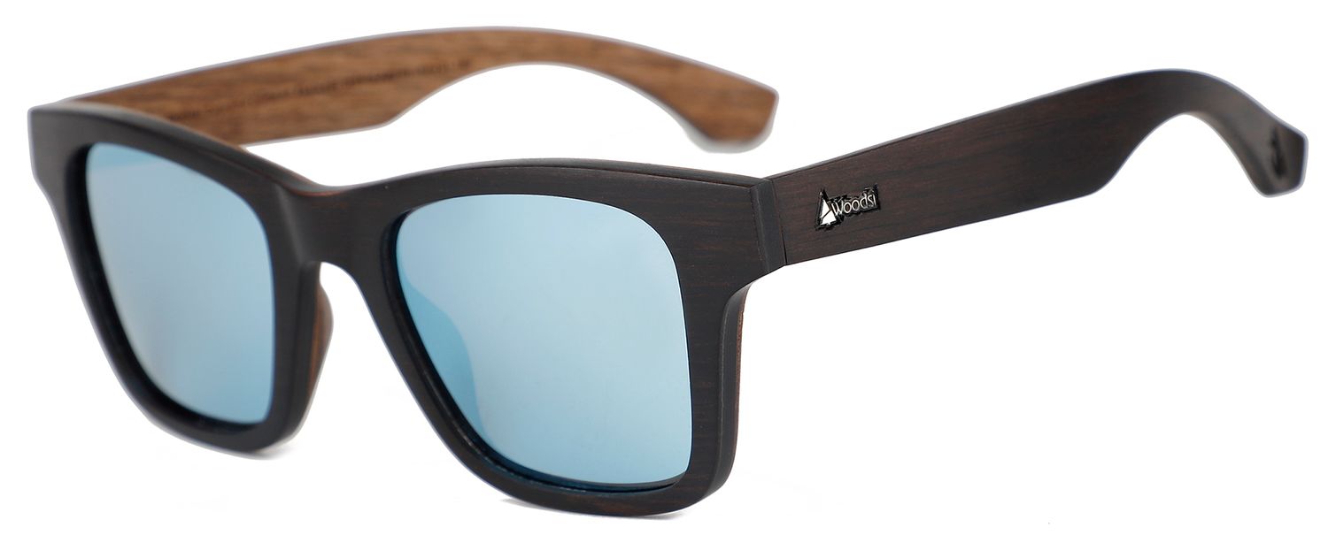 WOODSI Supreme Flex Thalassa wooden glasses - WS315-A-Ebony IceBlue REVO