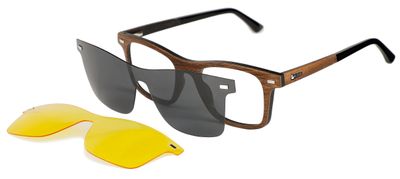 lesena očala WOODSI Supreme Flex WP410_ClipON - Wallnut