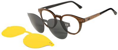 lesena očala WOODSI Supreme Flex WP009_ClipON - Wallnut
