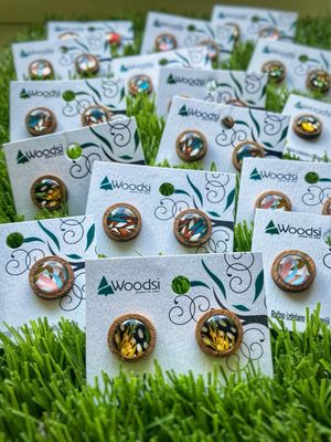 wooden earrings WOODSI Shine