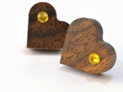 Uhani WOODSI Crystal Heart